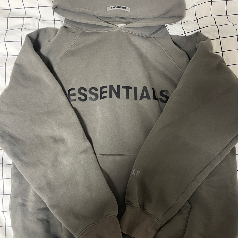 Essentials Fear Of God Olive Green Hoodie